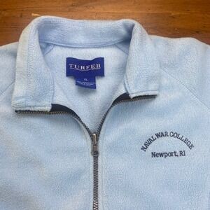 Turfer Sport Naval War College Newport RI Blue Fleece Jacket XL Full Zip Outdoor